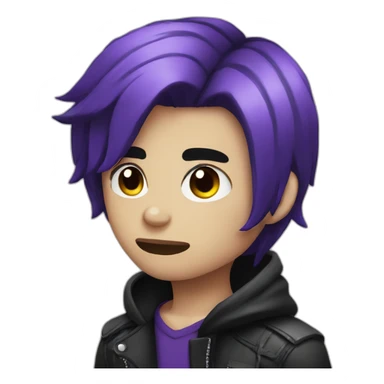black-purple haired emo boy sticker