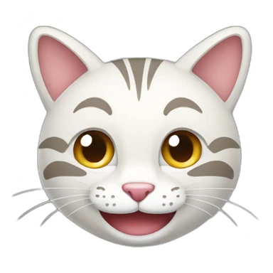 a close up of a Smiling Face - Icon with a big open smile cat character character cartoon sticker