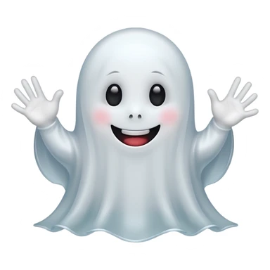 little cute ghost saying hello sticker