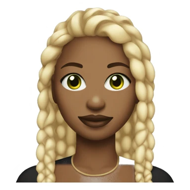 black woman blonde cornrows green almond eyes full lips sticker