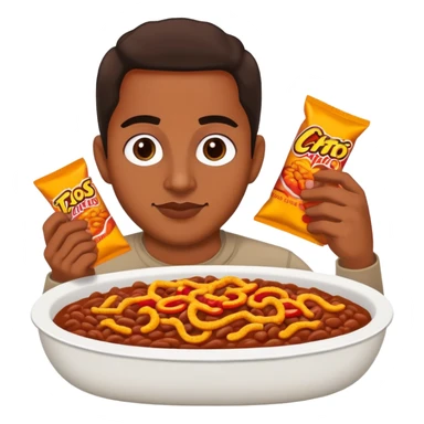 Ash Trevino with bean dip and hot cheetos  sticker