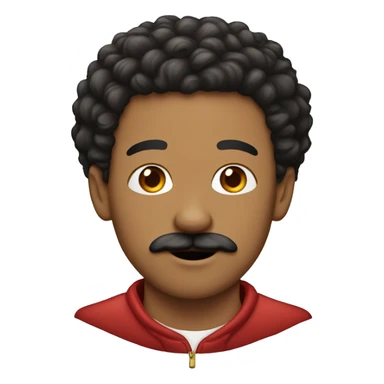 Lightskin man with mustache with red golden doodle sticker