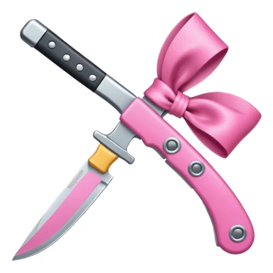 Pink bow knife sticker