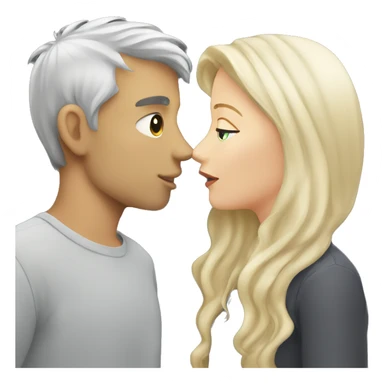 Blonde girl and grey hair white  boy kissing  sticker