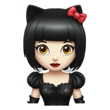 hello kitty as elvira sticker