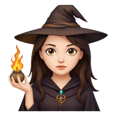brunette girl doing witchcraft  sticker