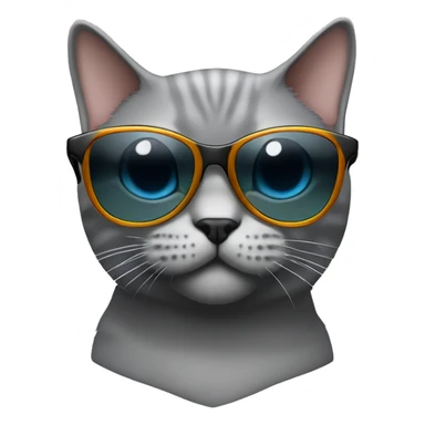 british short hair cat gray with sunglasses sticker