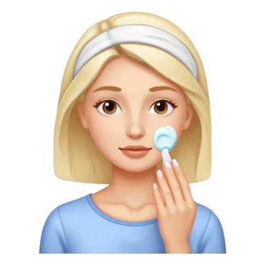 female character with applying moistruizer to face sticker