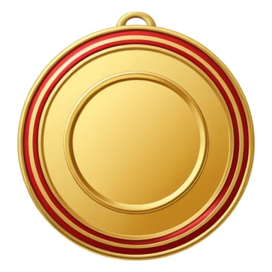 JUST THE CIRCLE  golden medal with a glossy finish, central empty space, details in border  sticker