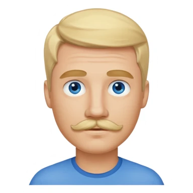 guy with blond hair, mustache, and blue eyes sticker