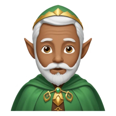 Wise elf with white beard, brown skin and cape sticker