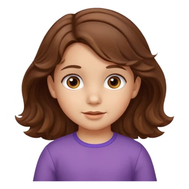 3yr old girl wavy/cyrly brown hair brown eyes sticker