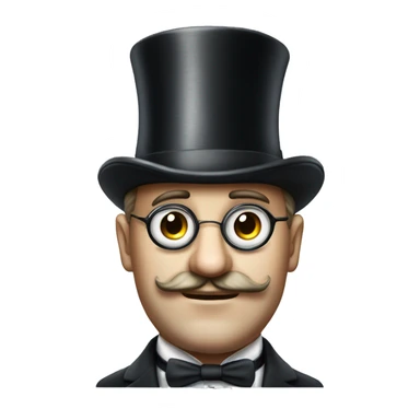 Photorealistic serious British gentleman in a monocle and a top hat sticker