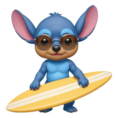 Stitch walking on the beach sticker
