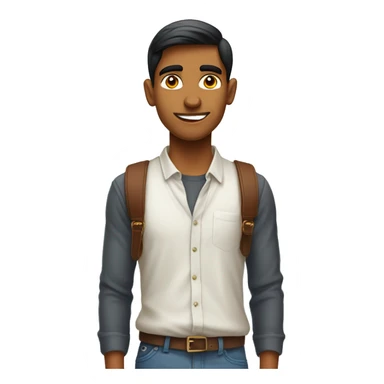 a skinny yet athletic indian youth who's a COO of a startup and a founder getting into harvard sticker