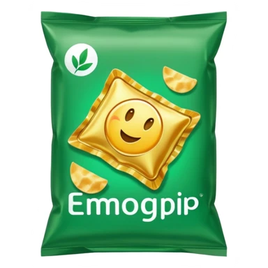 green pacaged chip with a chip image on it without writing sticker