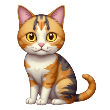 full body anxious looking colourful light patched calico tabby cat with hazel eyes sticker