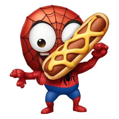 spider-man eating a hotdog  sticker