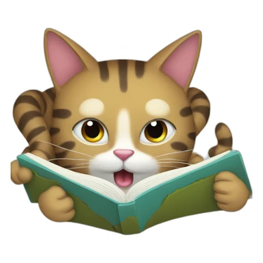 Scratch cat reading a book sticker