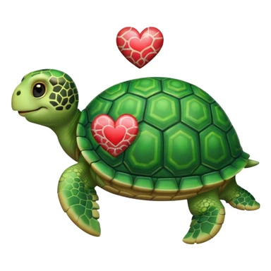 Turtle with heart  sticker