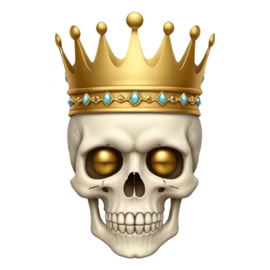Skull with a crown on his head sticker