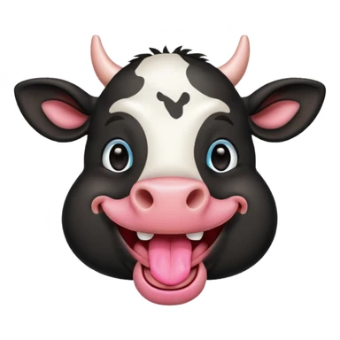 Laughing black cow sticker