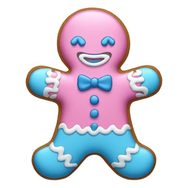 Pink and blue gingerbread man sticker