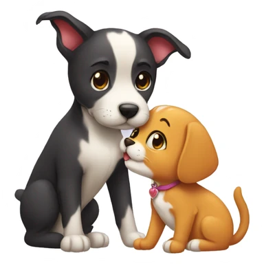 dog kissing cat sticker