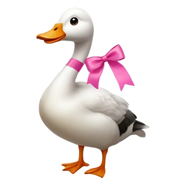 A goose with pink ribon sticker