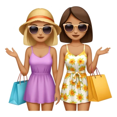 Two girls shopping on beach sticker