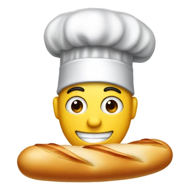 An F that's black with 3 are teethwith a chef hat dating a baguete sticker