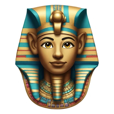 colourful statue of egypt god with cat face sticker