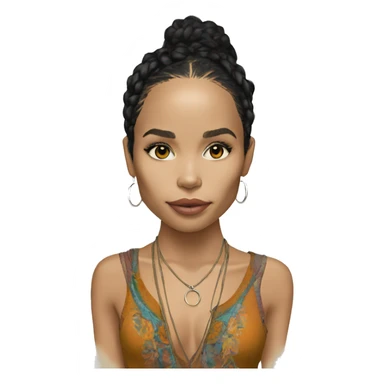 Zoe Kravitz, Portrait, Hippie Clothes sticker