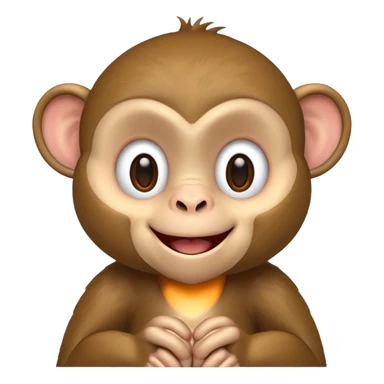 cute ios style happy monkey  sticker