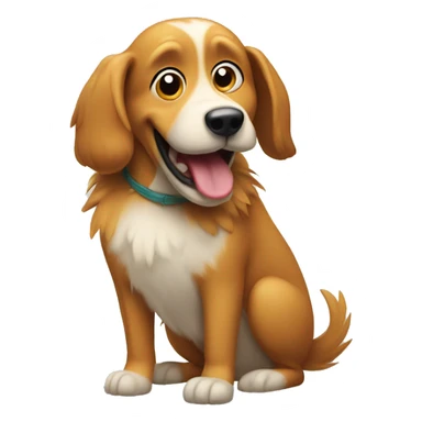 Bird with dog head and dog tail smiling goofy sticker