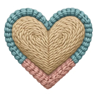 Knitted beige heart sticker