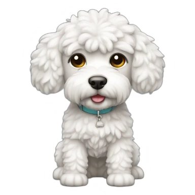 caniche toy blanco cuerpo completo sticker