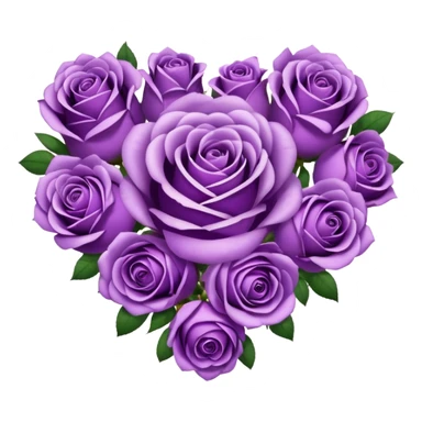 Heart made of purple roses and text in the center that says Ginger  sticker