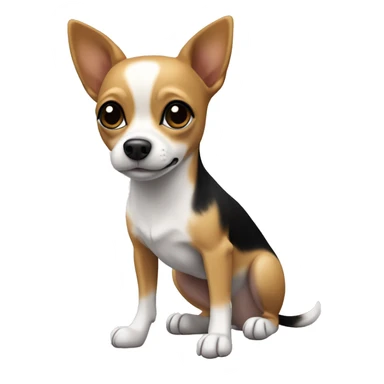 Chihuahua jack russel dog, black & white & tan full body  sticker