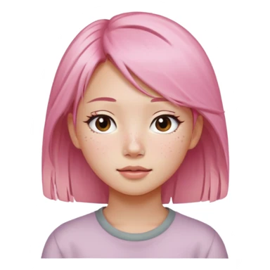 An Asian girl with pink-blonde hair sticker