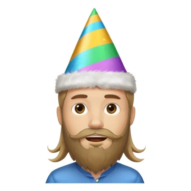 party hatted boy with long hair & bearded sticker