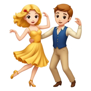 A fantasy couple in love dancing sticker