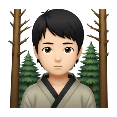 Manga bir bola ormonda yolgiz holatini tasvirlab ber sticker