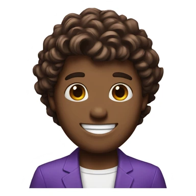 A guy ina  purple sui smiling and brown hair called Dino sticker