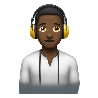 black man with headphones  sticker