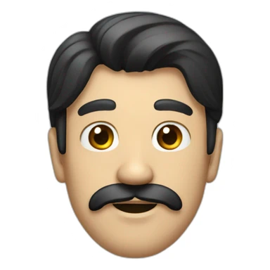 Man with black very long hair mustache sticker