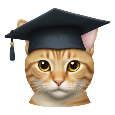 cat in a master's cap sticker