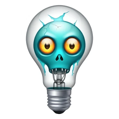 bulb with horror eyes sticker