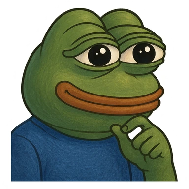 pepe the frog with a hopeful expression sticker