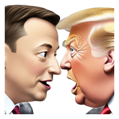 Elon musk kissing Donald trump sticker